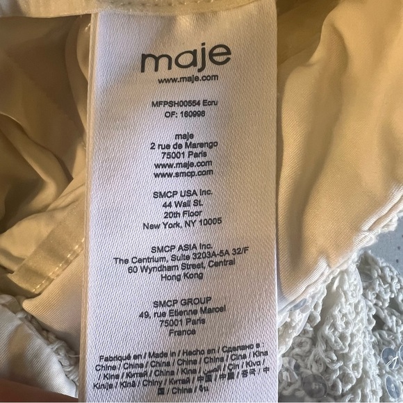 Maje Crochet & sequin high waist bohemian shorts size 38 US M like new condition - Picture 11 of 15